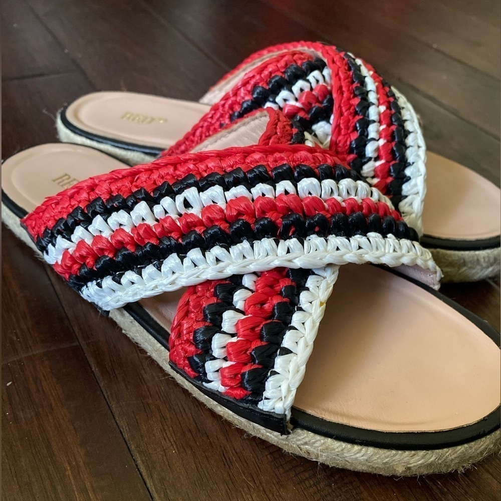 NEW VALENTINO REDV Espadrille Woven Sandals